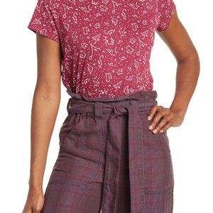 Marine Layer Caroline Paper Bag Pant in Multi Plaid - Extra Large XL NWT